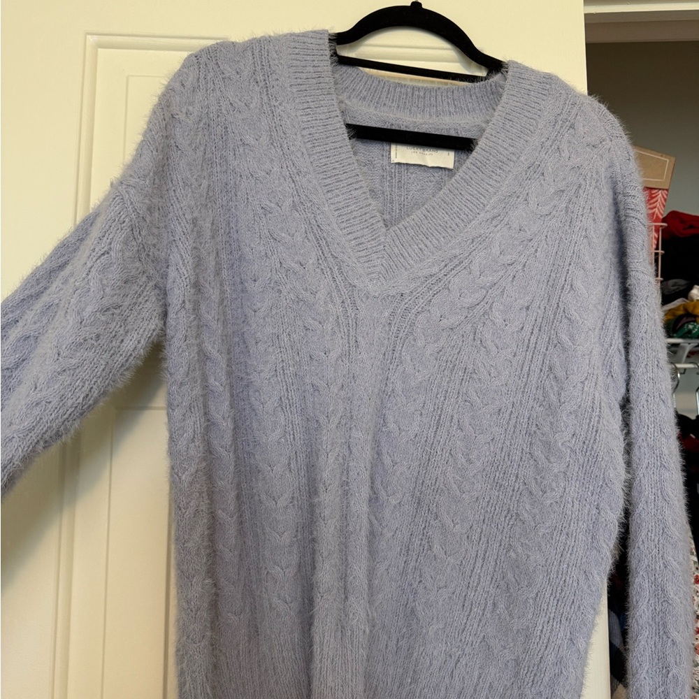 Women's Lucky Brand V-Neck Cable Knit Sweater - Light Purple